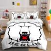 Berlin Bear Logo Print Design Print Bedding Set Duvet Cover Pillowcases (1* Duvet Cover 2* Pillowcases Do Not Include Comforter)
