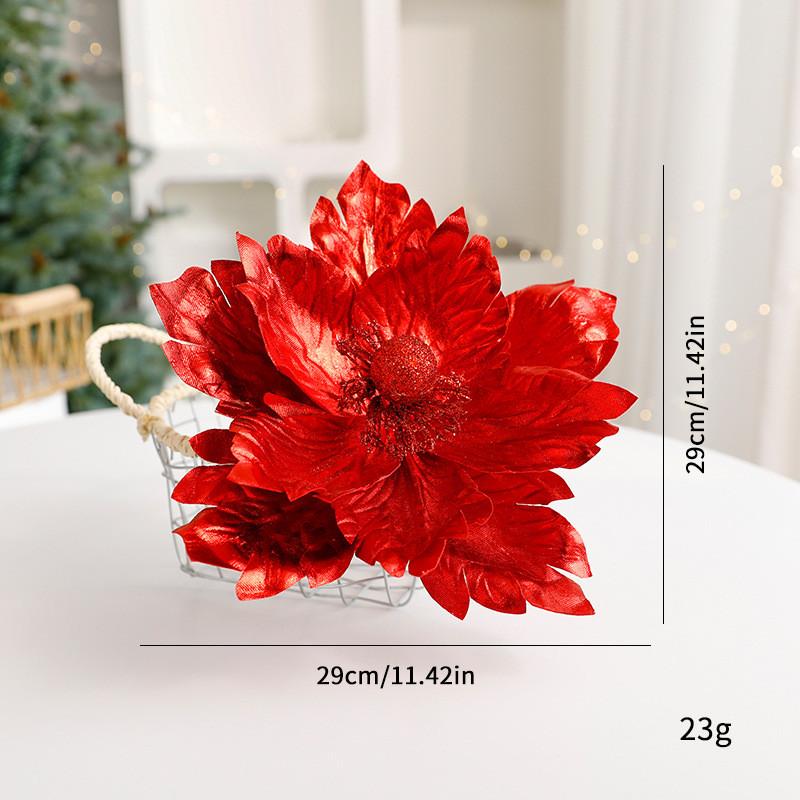 Faux Decorative Christmas Flowers For Festive Centerpieces And Tree Accessories