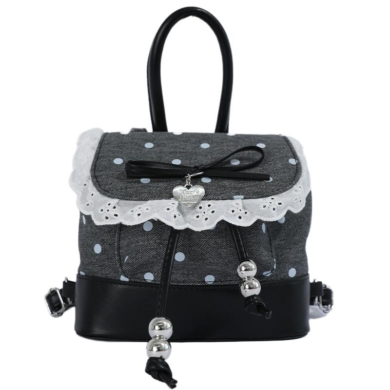 Schoolbag Korean version fashionable girl foreign style portable small bag 1011 summer new lace high value backpack
