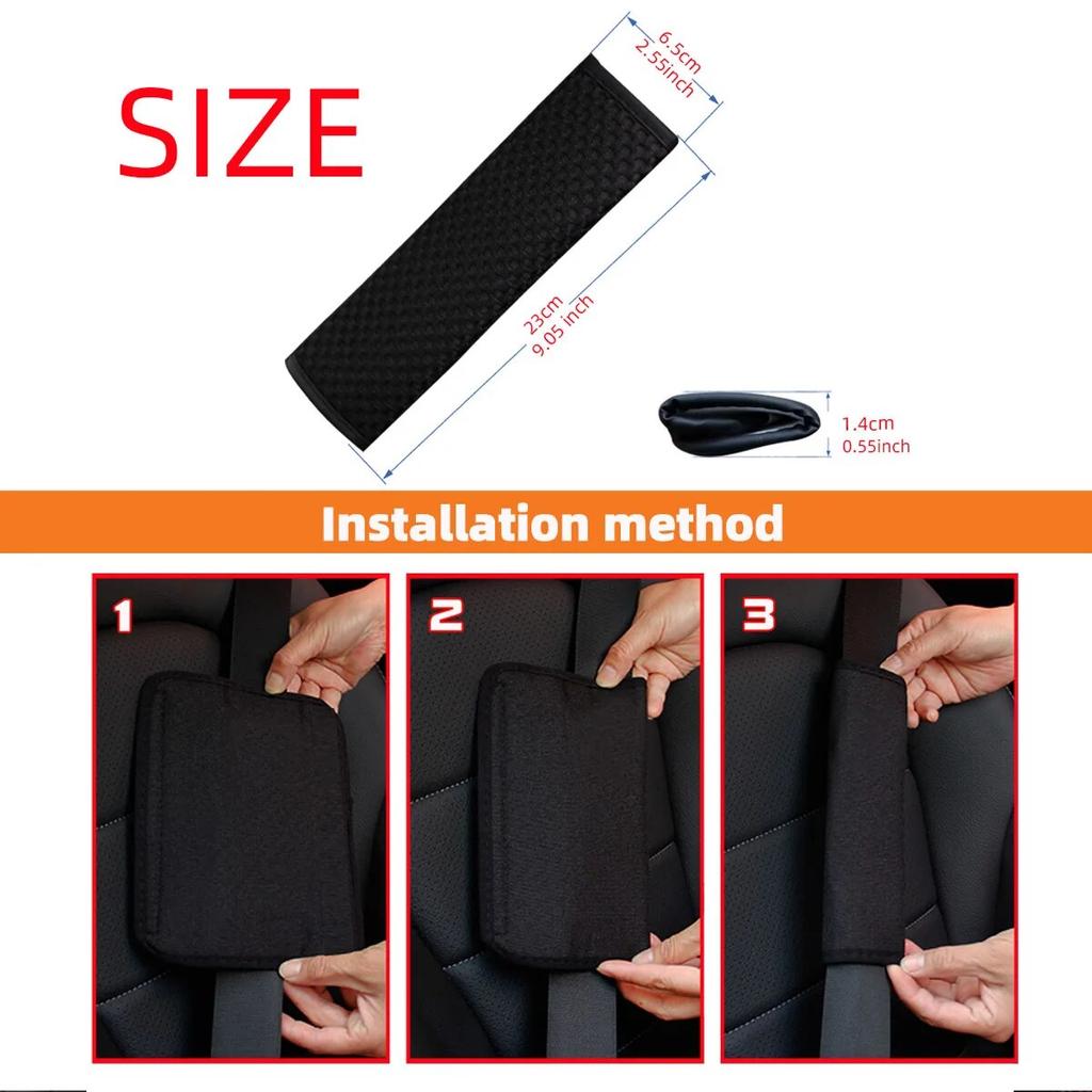 A Three-dimensional Massage Mesh Cloth Breathable Car Seat Belt Shoulder Strap Cover Insurance Strap Cover Car Accessories