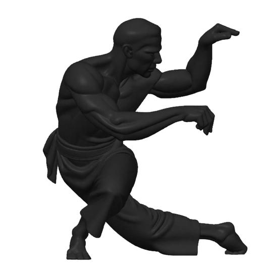 3D-gedruckte Kung-Fu-Figur Kung-Fu-Meister-Statue mit exquisiter Textur Stabile Basis