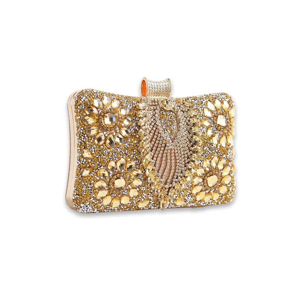 Borsa a mano Cheongsam di alta gamma incastonata di diamanti Borsa da sera Borsa a tracolla con strass Borsa da sera Borsa a catena da banchetto