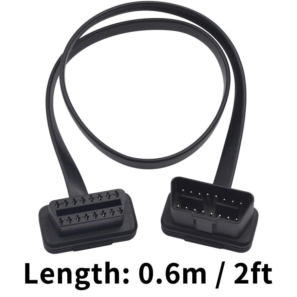 Duttek Auto OBD2 Auto Verlängerungskabel OBD2 16 Pin Stecker Buchse Verlängerungskabel, 16Pin