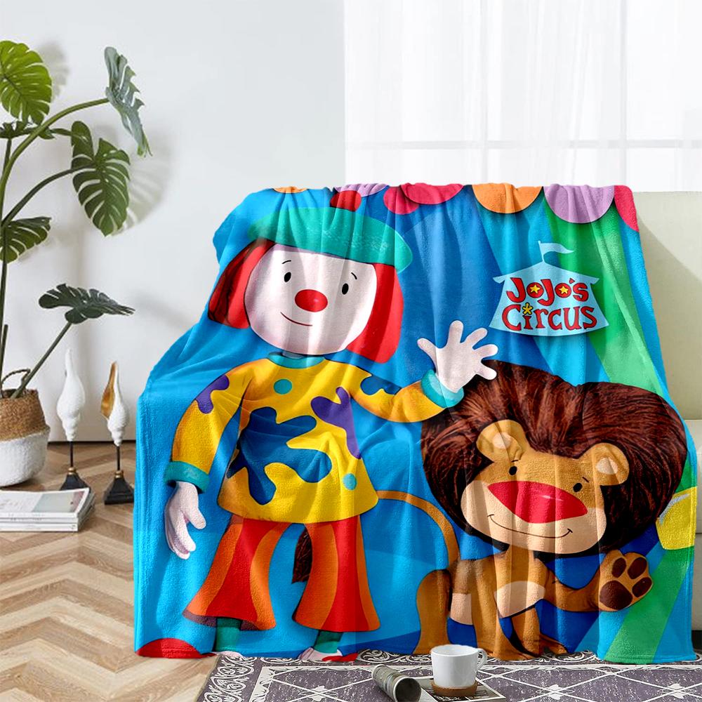 JoJo's Circus Theme Printed Blanket - Perfect for Couch, Bed, Travel & Outdoor Use | Machine Washable, Cozy & Durable.