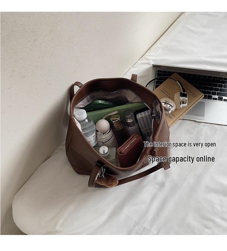 Women's Large Capacity Fashion Tote Bag - 2025 Korean Design, Versatile Casual Shoulder Bag for Daily Commuting