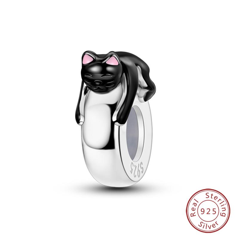 Copper Lovely Animal Cat Squirrel Penguin Heart Zircon Charms Beads Fit Qikaola Original Bracelets Fine Diy Jewelry