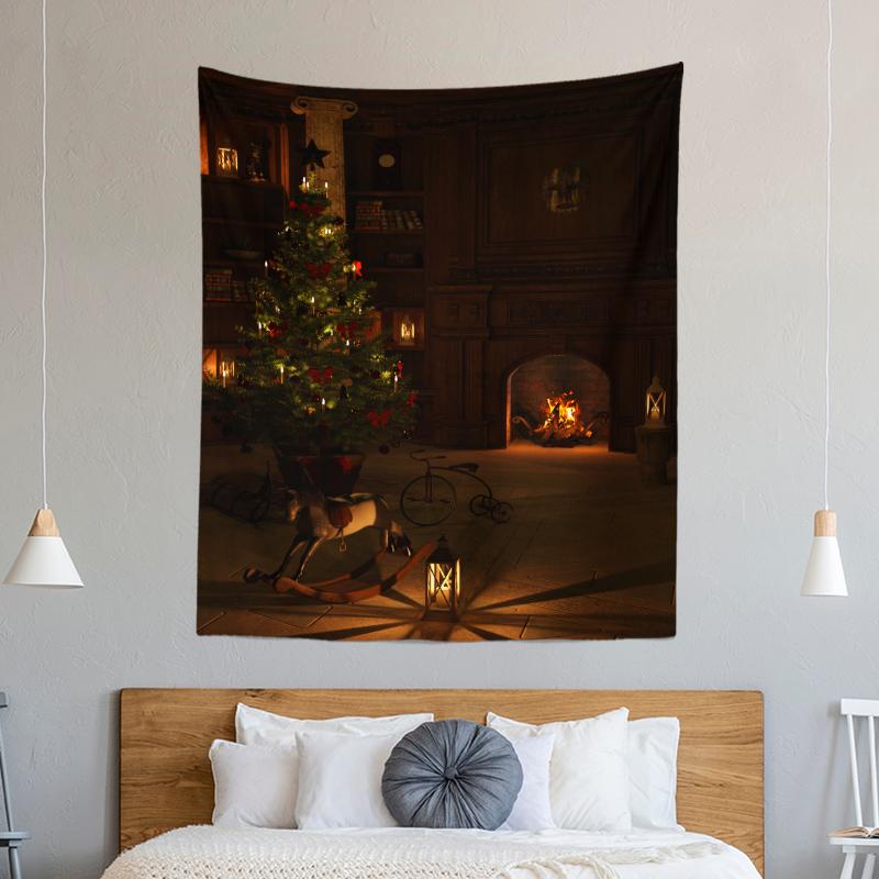 Christmas Tree Decoration Printed Pattern Tapestry Home Living Room Bedroom Wall Decoration Background Cloth Tapestry 230x180cm