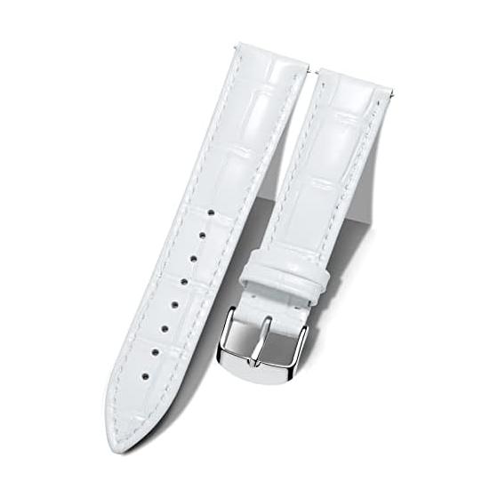 [BINLUN] Leather Watch Band Genuine Calfskin Replacement Watch Strap Quick Release Genuine Leather Watch Strap Crocodile Leather Pattern 10 Colors 13