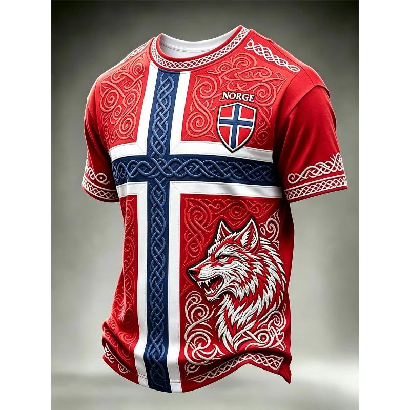 Summer Men's Football 3D Printed Crew Neck T-Shirt
