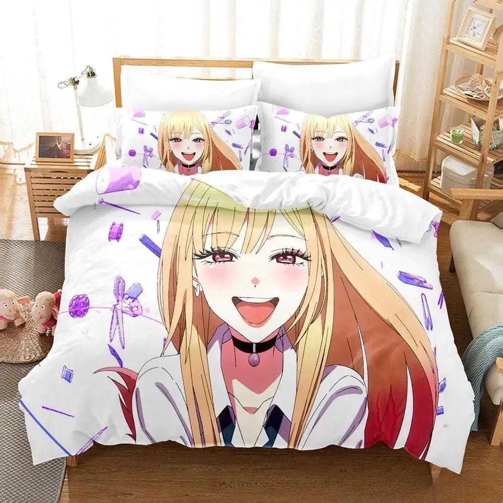 3D Print Anime Kawaii Marin Kitagawa Bedding Set Single Twin Full Queen King Size Bed Set Adult Kid Bedroom Duvet cover Sets