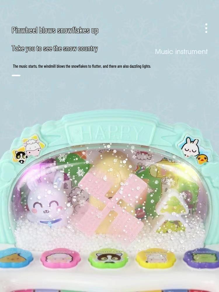 Dreamy Snow Flower Musical Keyboard: Toddler & Infant Teaching Piano with Flashing Lights