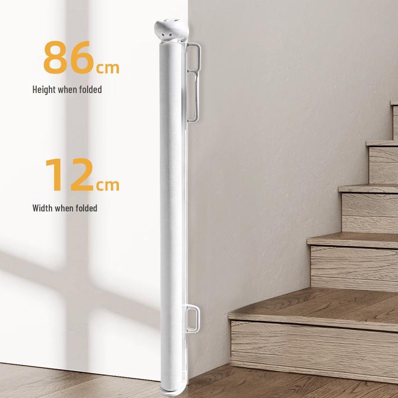 Retractable Pet Gate & Child Safety Rail: No-Drill, Indoor Stair Guard.