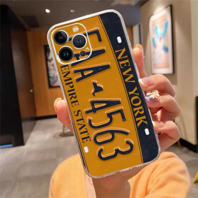 Phone Case For Iphone 17 Pro Max Air 16 15 14 13 Pro Max 15 16 Pro 15Plus License Plate Number Car