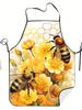 Honey Bee And Big Yellow Flower Apron Chef Waiter Barbecue Adult Apron Kitchen Supplies Tool