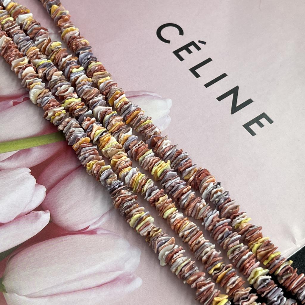 Colorful natural shell beads, boho handmade potato-chip-shaped beads for DIY Necklace Bracelet Jewelry Making, Unique Beach Leisure Craft, Unisex Gift