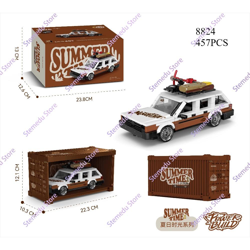 MOC PB8801-8849 Technischer Speed Champion MX5 Rennwagen Modell Wohnmobil Container Baustein Ziegelstein Montage Spielzeug Kinder Weihnachtsgeschenk