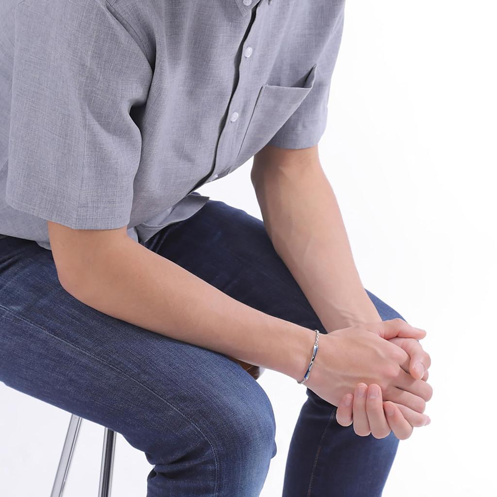 Paar Armband Paar Beliebte Marke Chirurgischer Edelstahl Allergiefrei Diamant Rosa Gold Blau [Weißklee] 4SBR016GO&4SBR016BL