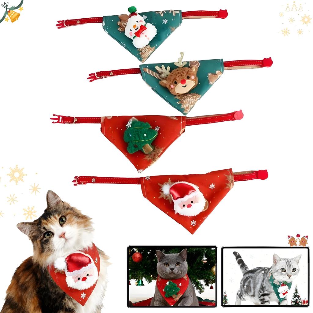 Cat Collar Lovely Adjustable Dog Cat Necktie Pet Triangular Saliva Tie Scarf Dog Bandana Collar  for Dogs Cats Holiday Dress-up