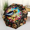 Color Retro ParrotThemed Automatic Opening and Closing Umbrella - 8 Ribs, Suitable for Leisure and Going Out, Outdoor Accessory, Gothic Styl