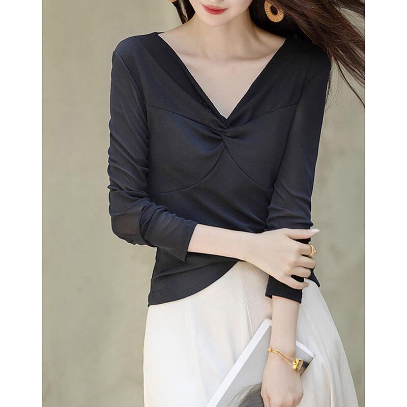 Demana Autumn Cross V-Neck T-Shirt L