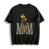 Vintage Checkerboard Heart Butterfly MOM Print Casual Top Pure Cotton T-shirt