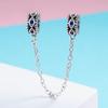 Charm S925 Sterling Silver Safety Chain Positioning Buckle Collection Fashion Beaded Bracelet Silver Accessories
