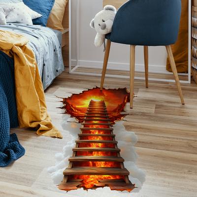 2 Stück Kreative Flamme Gebrochene Brücke Schlafzimmer Wohnzimmer Hintergrundwand Verschönerung Dekoration Wandaufkleber