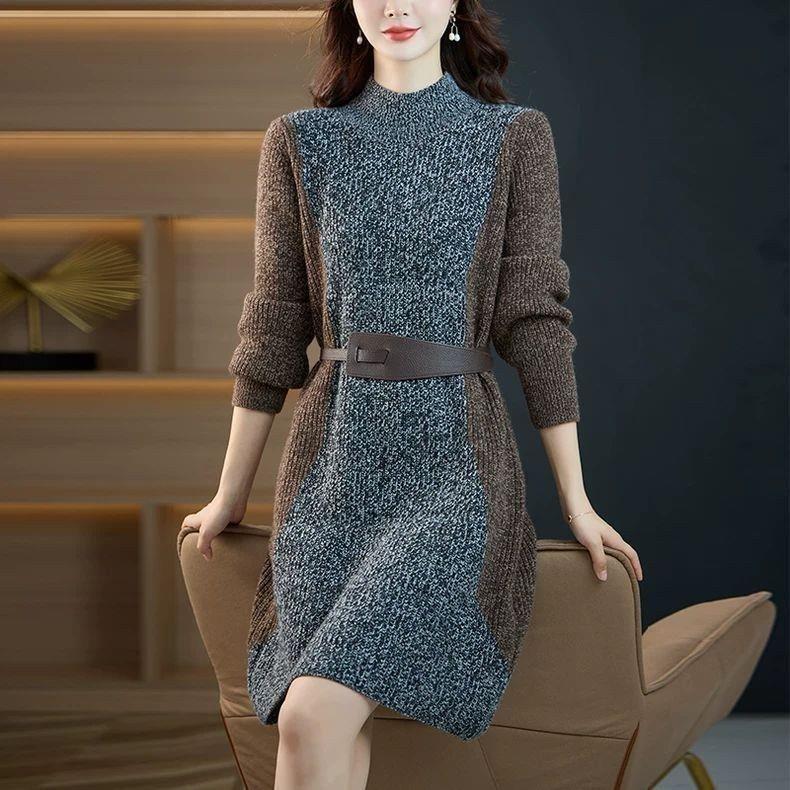 2025 Neuer Stil Schmeichelndes Kleines Kleid für Herbst/Winter: Perfekt zum Schichten mit Mänteln, Wolle und langärmeligen Strickkleidern.