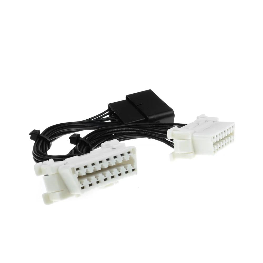 JieYuan High Quality 16 Pin OBD2 OBD 2 In 1 Splitter Extension Cable One Male To Two Female Y Cable OBD2 Splitter Extension
