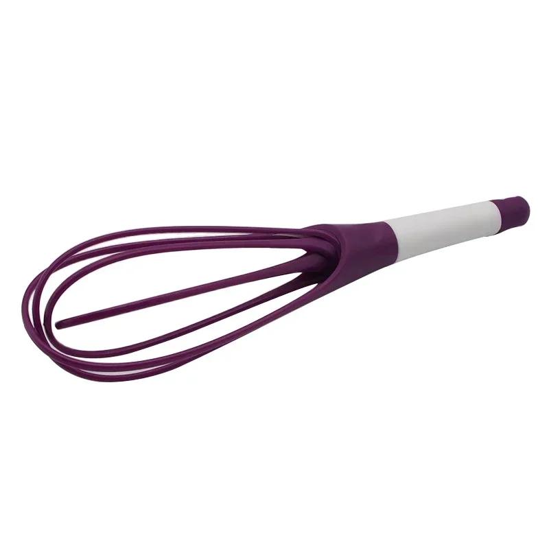 Mini Plastic Kitchen Egg Whisk, Multifunctional Rotary Manual Egg Beater Mixer, Egg Agitator, Silicone Eco - Friendly