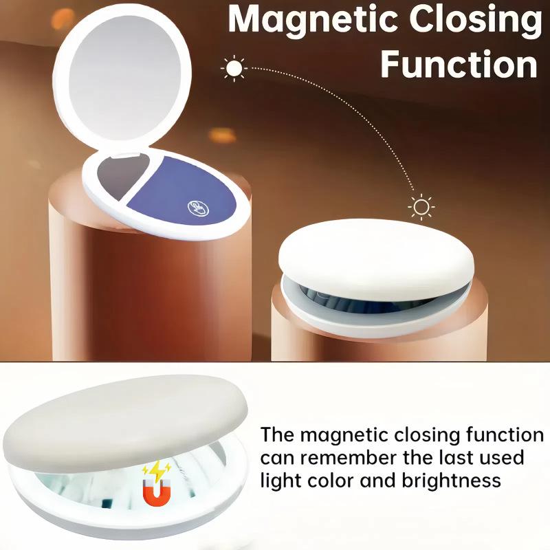 Foldable LED Magnifying Makeup Mirror - 2x, 5x, 10x
