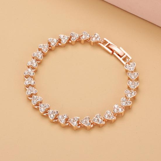 Bracelet Cubic Zirconia Stones Inlaid Luster Bracelet Allergy-Free Adjustable Length Lobster Clasp Bracelet Sparkling Jewelry Gift