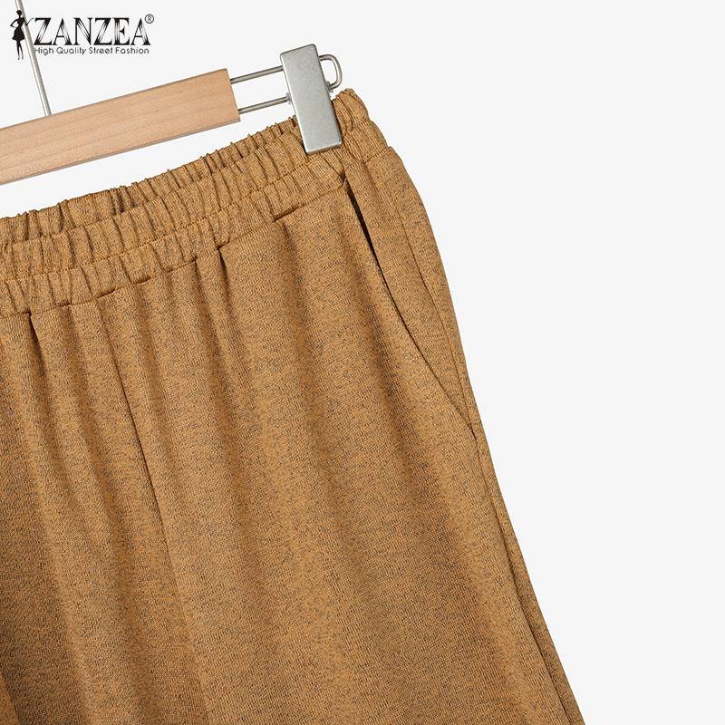 ZANZEA Women Long Sleeve Blouse and Pants Casual Autumn Two Piece Sets