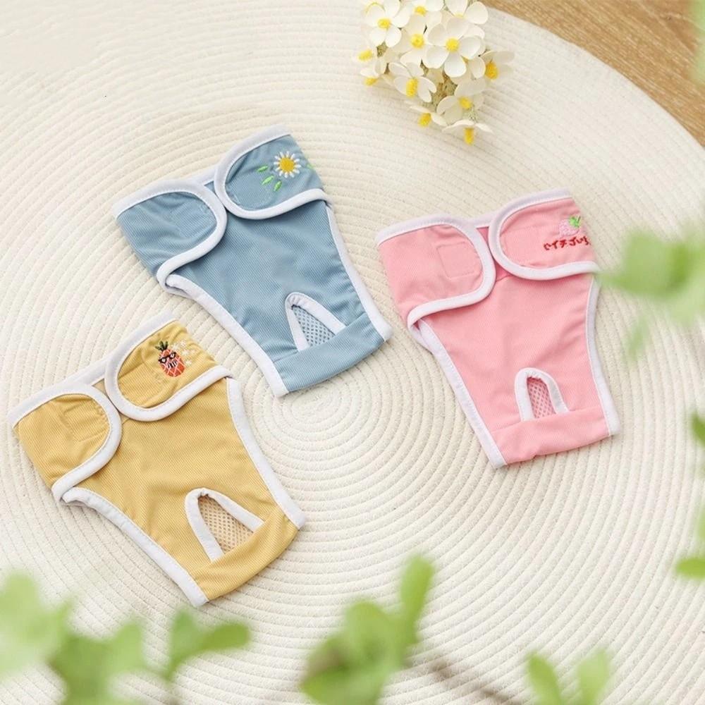Embroidery Dog Diapers Fruit Print Pet Menstrual Panties Dog Shorts Underwear Menstrual Period
