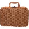 YARNOW Imitation Rattan Suitcase Rattan Picnic Wicker Picnic Basket Storage Basket with Lid Woven Basket with Lid Hand Decor Make Up Clothes