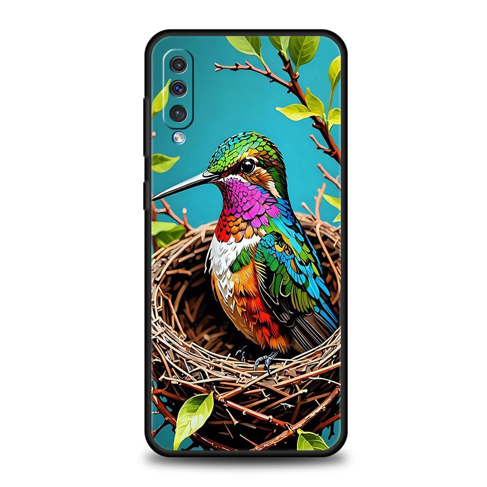 Phone Case For Samsung A56 A36 A26 A54 A52 A24 A14 A50 A70 A30 A40 A20E A06 A12 A22 A34 A42 A32 5G A04s A16 Cover Hummingbird