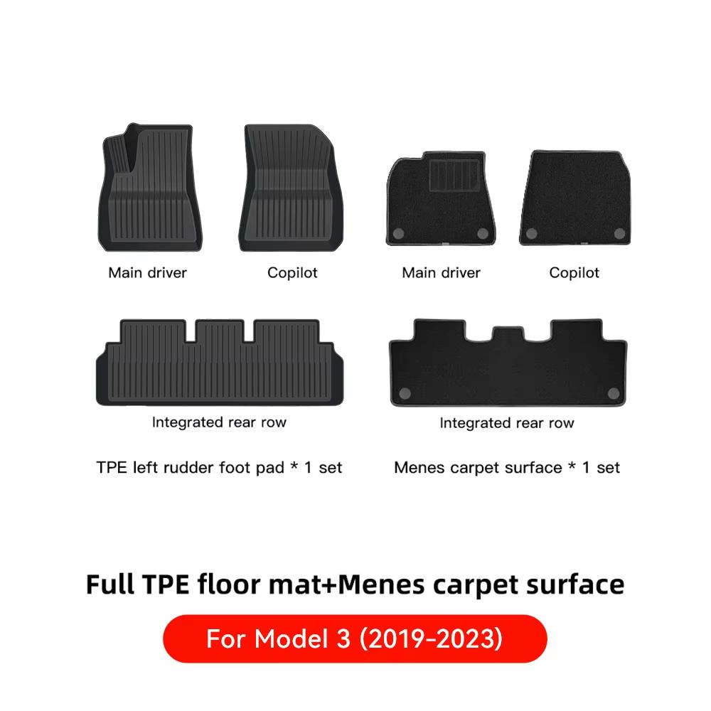 YZ Trunk Mat For Tesla Model 3/Y Highland Juniper Floor Mat 2021-2025 Luggage Mat TPE Waterproof Anti-Slip Set Floor Liner Mat