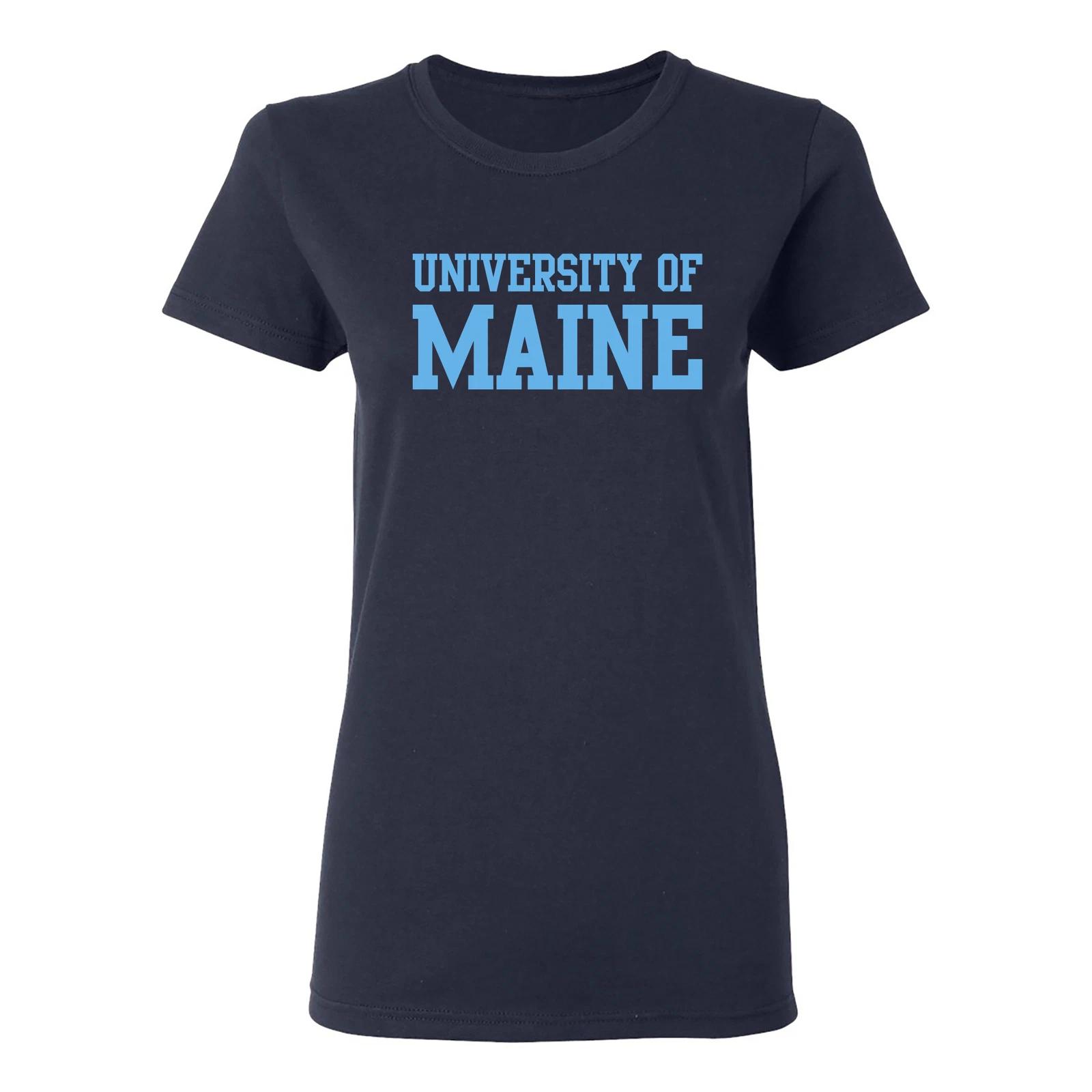 Maine Black Bears Basic Block Womens T Shirt - Navy 2XL
