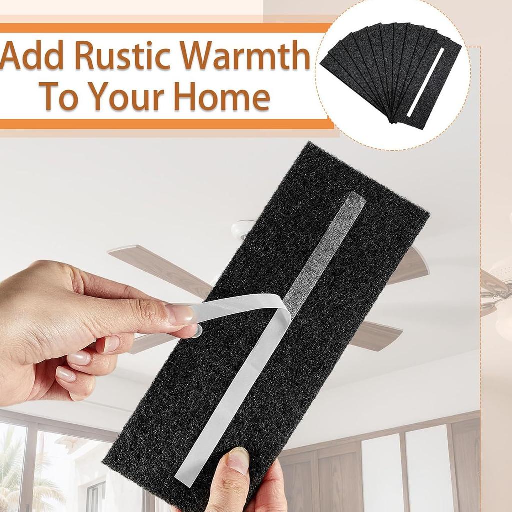 10Pcs Ceiling Fan Blade Filters Self Adhesive Rectangular Coconut Carbon Ceiling Fan Air Purifier Pads for Ceiling Fan Blades