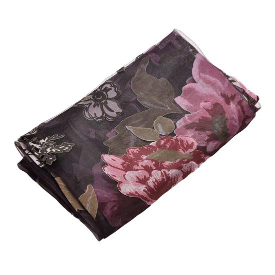 Door Blinds Window Peony Printed Transparent Tulle Curtain Room Divider Valance