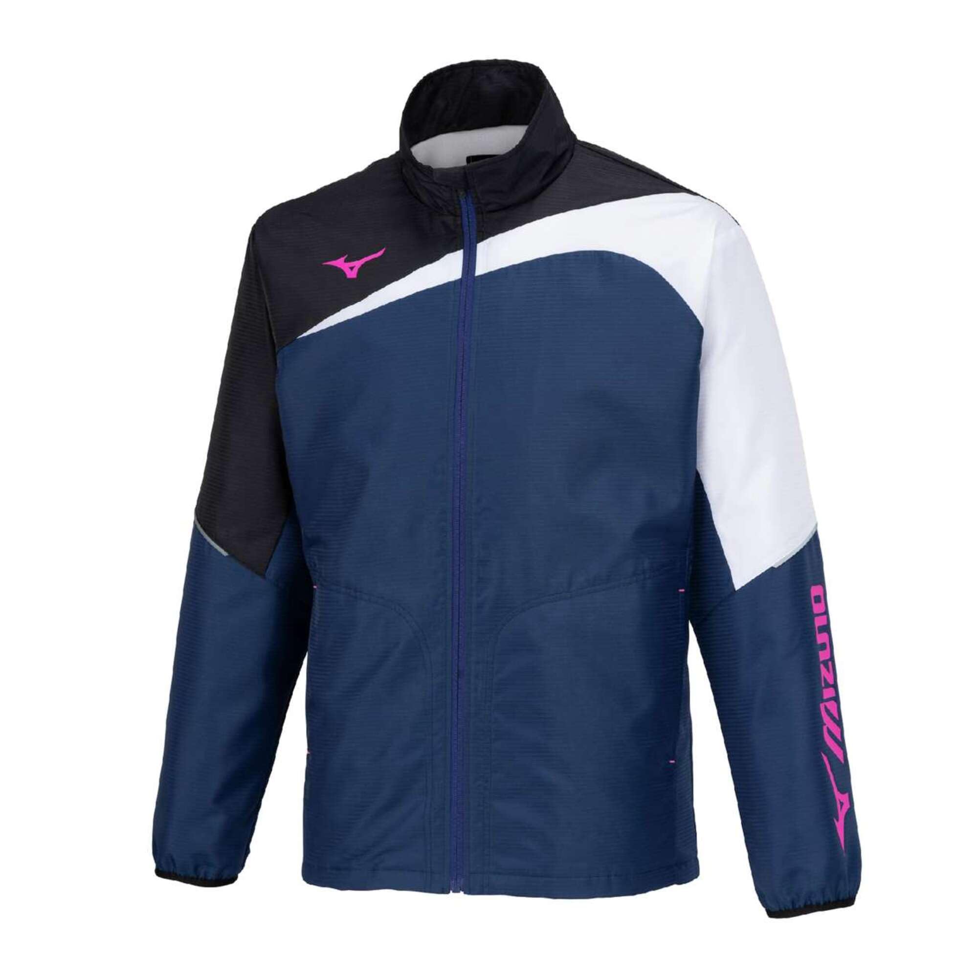 

Куртка Mizuno Active Warmer для тенниса, цвет Estate Blue x Black, водоотталкивающая, теплая, на флисовой подкладке, 62JEB502,