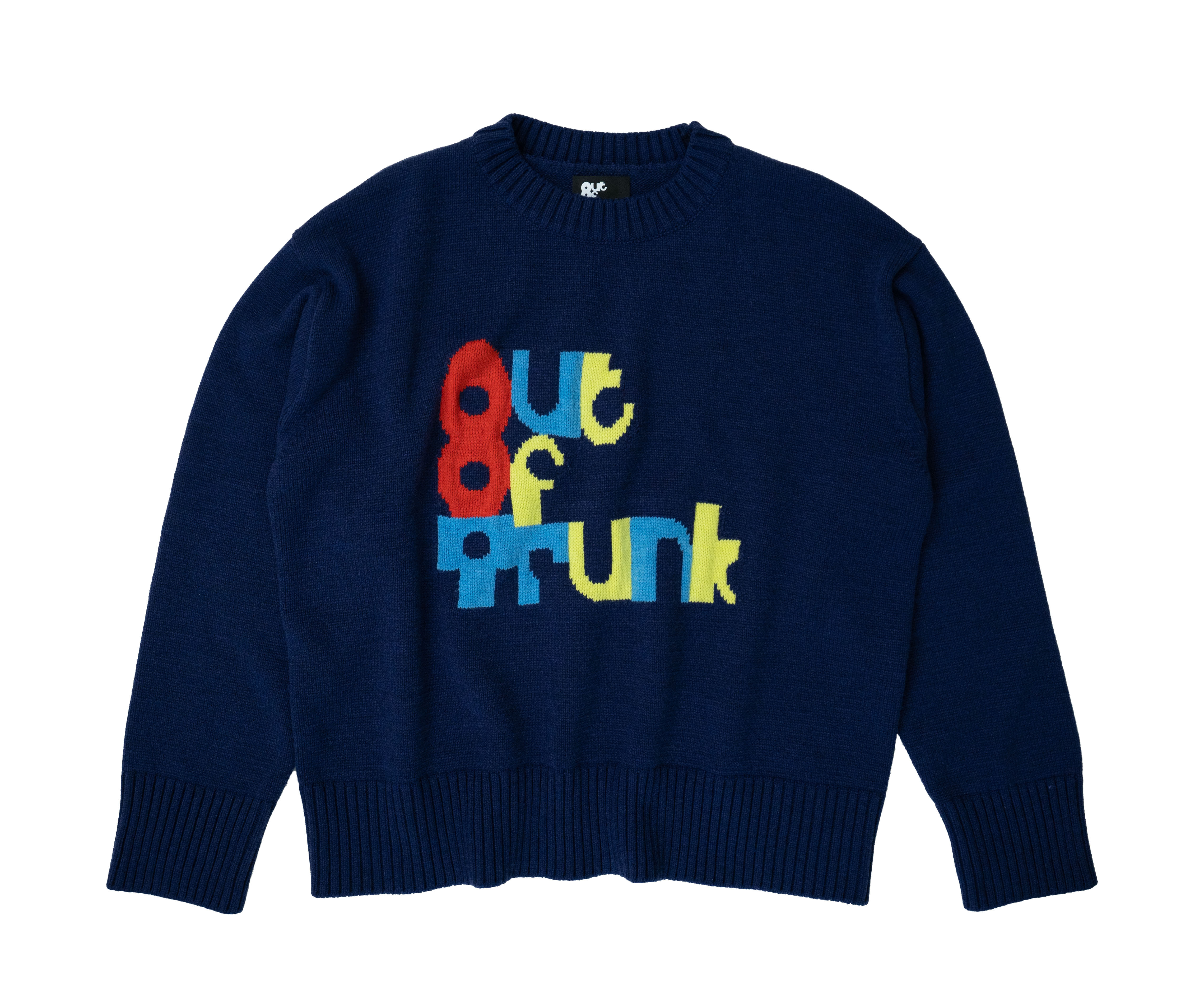 Out Of Trunk Block Logo Knit Sweater (Navy) 1