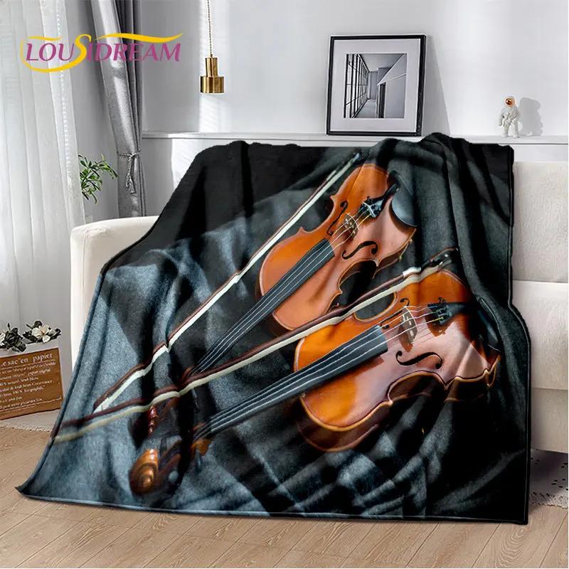Classical Violin Music Plush Throw Blanket Soft Flannel for Living Room Bedroom Bed Sofa Picnic Cover