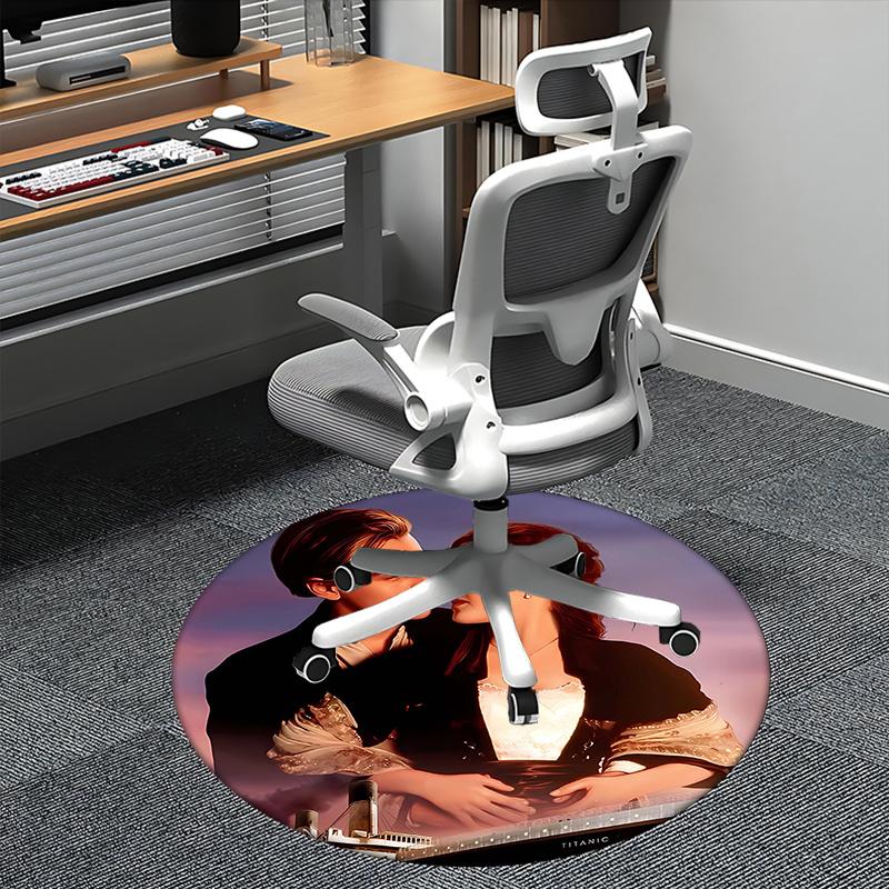 

Titanic movie poster Chair mat Round Rug Office carpet, Non slip, Suitable for Living Rooms, Bedrooms,Decor1205959a 80cm by 80cm