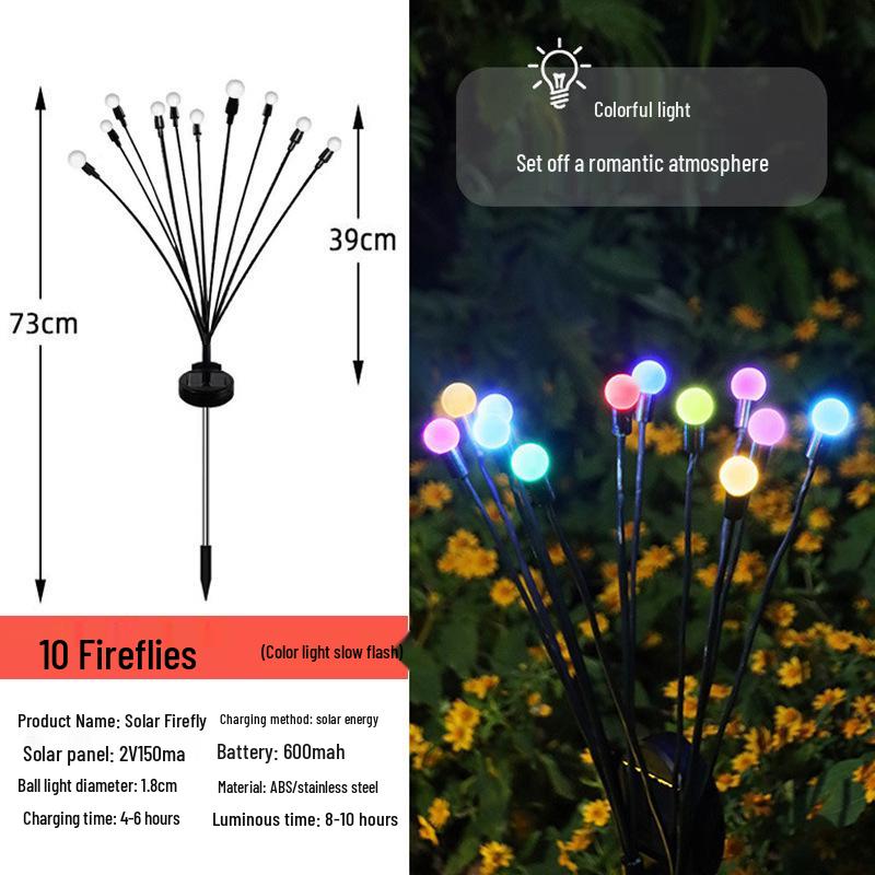 LED Solar Firefly Garden Stake Lights for Outdoor Decoration