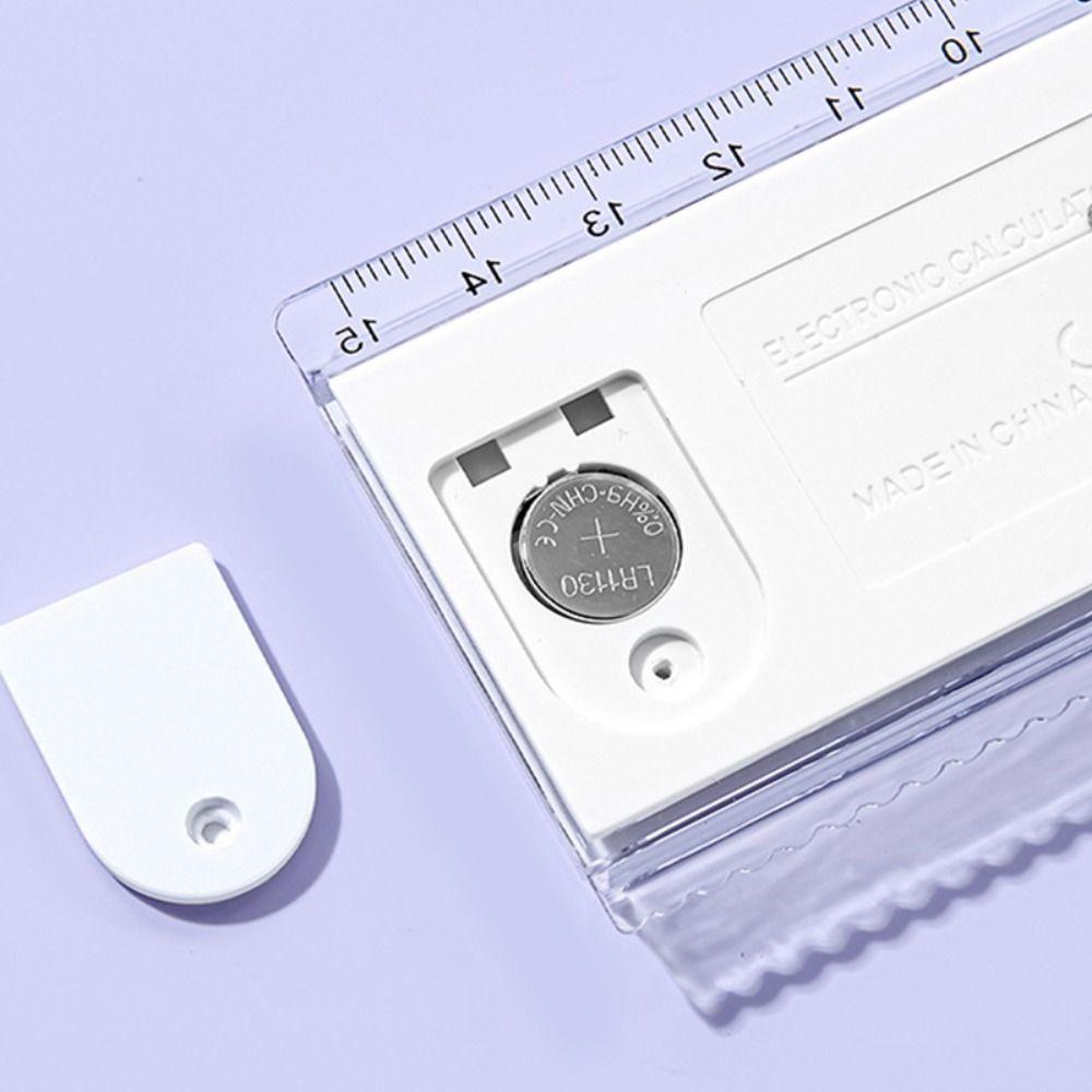 Durable 3-in-1 Ruler With Protractor Clear Multi-function Ruler 15cm Calculator Ruler School Office