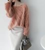2026 Women's Baby Mohair Off-Shoulder Sweater