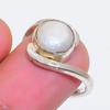 Natural Pearl Gemstone Handmade 925 Sterling Silver Jewelry Ring Size 5.5 ZS-1755