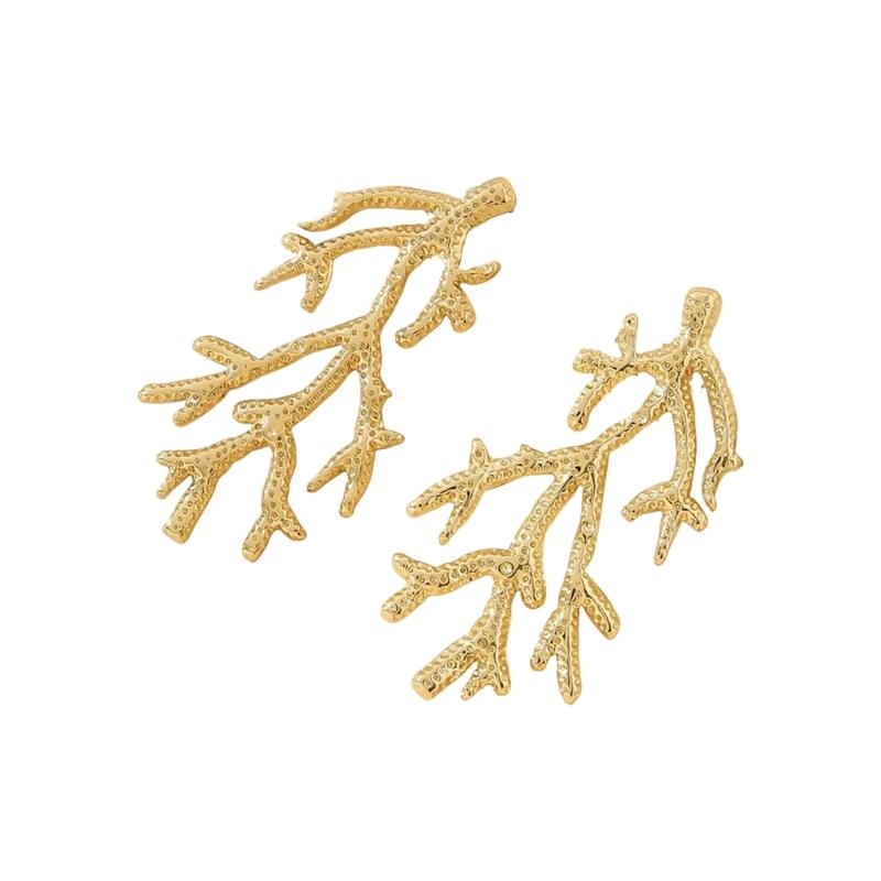 Handmade Stainless Steel Earrings Bean/Star/Floral/Butterfly/Coral Ear Studs Accessories Trendy Jewelry for Ladies