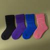 Autumn Winter Children Knee High Long Soft Cotton Socks Kids Solid Candy Color White Folds Stockings for 0-8Y Girls Boy Clothing